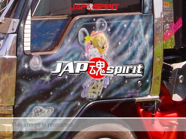 MITSUBISHI FUSO, Canter Flat body tyepe art truck, Micky mouse air brush paint on the door (1)