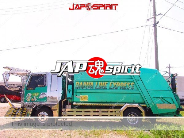 MITSUBISHI FUSO Canter, Art truck style garbage truck, emerald green body color (1)