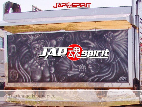 HINO Super Dolphin Profia, Dekotora style, with air brush paint, "Wind God &Thunder God" (4)