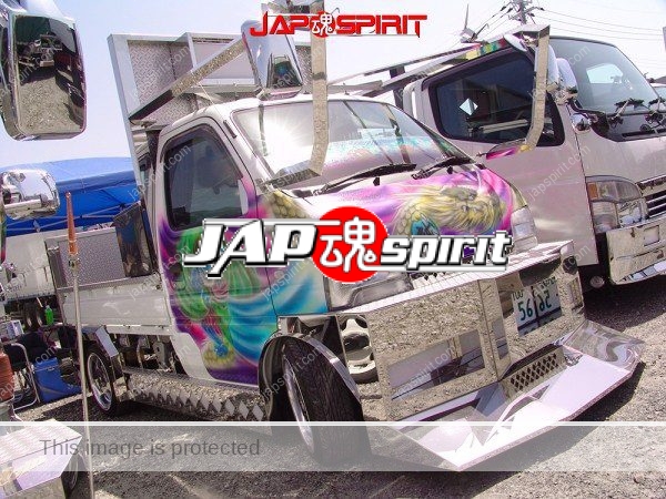 SUZUKI Carry, art truck style mini truck with wind god & dragon air brush paint (3)