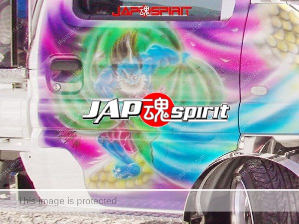SUZUKI Carry, art truck style mini truck with wind god & dragon air brush paint (2)