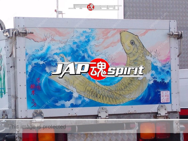 MITSUBISHI FUSO Canter, Art truck style, Suzukikougei airbrush paint, carp piture (2)