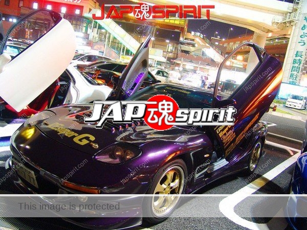 MAZDA RX7 FD, 4 different cars, Scissor door custom spokon style at Daikoku parking (1)
