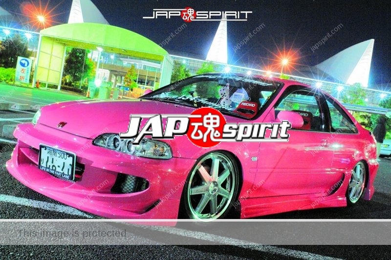 HONDA Civic 5th EG Coupe lowrider style pink color hydraulics (3)