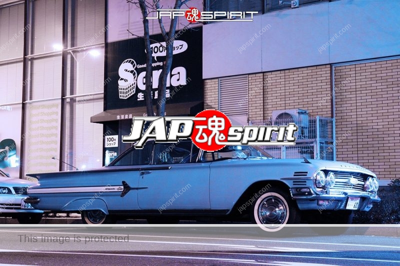 CHEVROLET 1960 Impala low rider style light blue at Minatomirai (1)