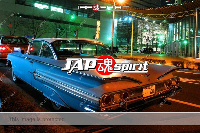 CHEVROLET 1960 Impala low rider style light blue at Minatomirai (3)