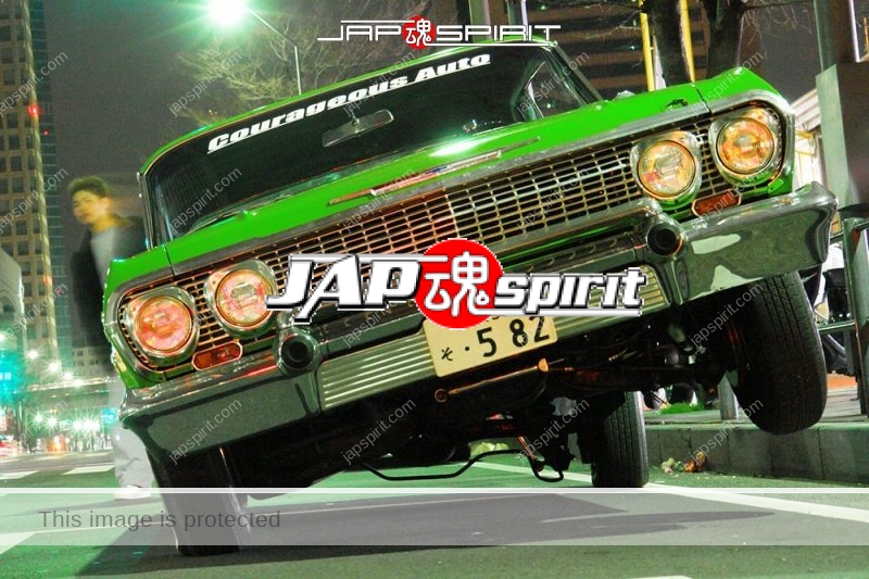 CHEVROLET Impara 1963 lowrider light green at Minatomirai team Courageous auto (1)