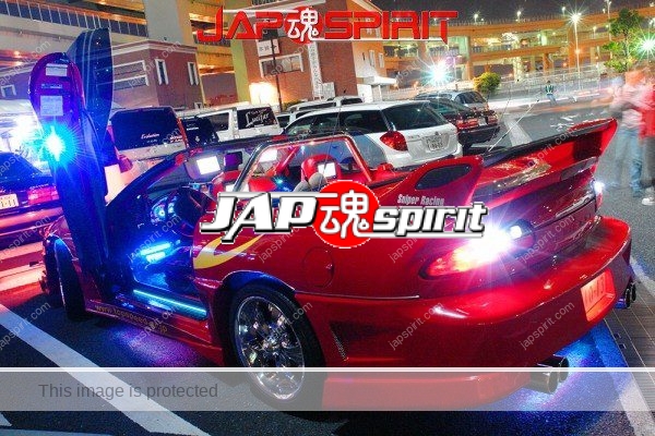 Chevrolet Camaro Spokon style, red color with yellow fire pattern vinylgraphic (1)