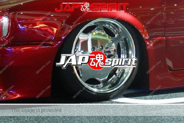 NISSAN Gloria Y33, VIP style, Fuka rim chrome plating wheel, low daon, deep red color (3)