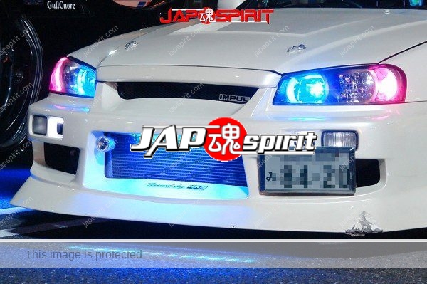 NISSAN Skyline R34, Spokon style, white body with blue light up in the front gril (1)