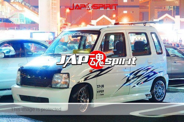 SUZUKI Wagon R 2nd, Spokon style, Aggressive micro car, GT wing on the top & bonnet pin (3)