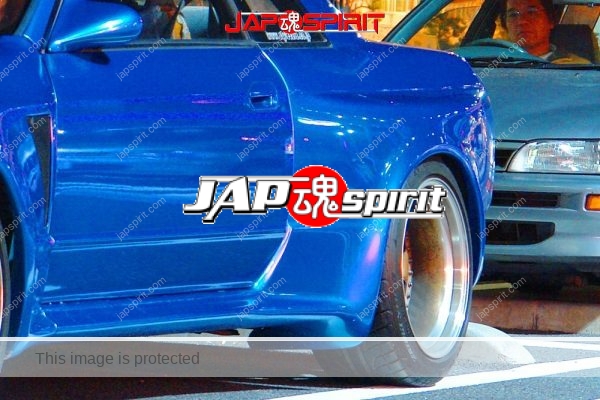 NISSAN Skyline GT-R BN32, Hashiriya style, blue color and over fender, GT wing, wild bumper (5)