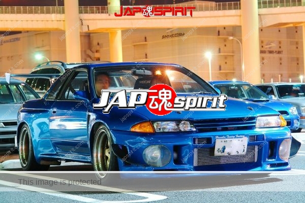 NISSAN Skyline GT-R BN32, Hashiriya style, blue color and over fender, GT wing, wild bumper (2)