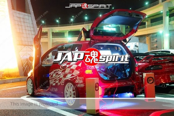 HONDA FIT 1st, Dress up style, sotomuki sound car, red color, vinylgraphic (2)