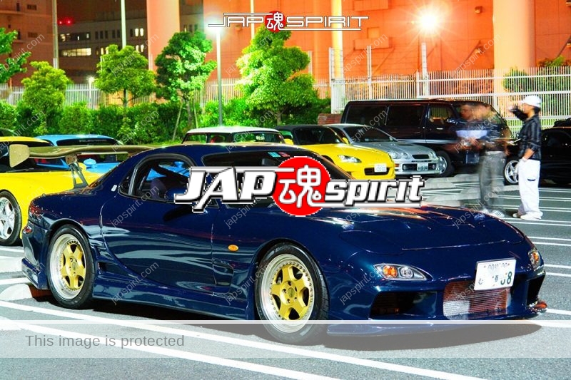 MAZDA RX7 FD Spokon style Midnight blue color with big golden GT wing (2)