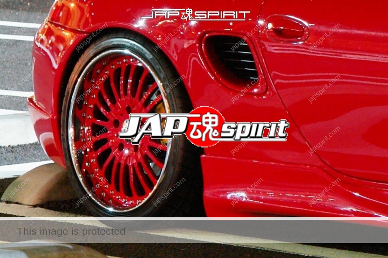 Porsche Boxster 986 Super car red color with red wheel and aero spoiler (2)