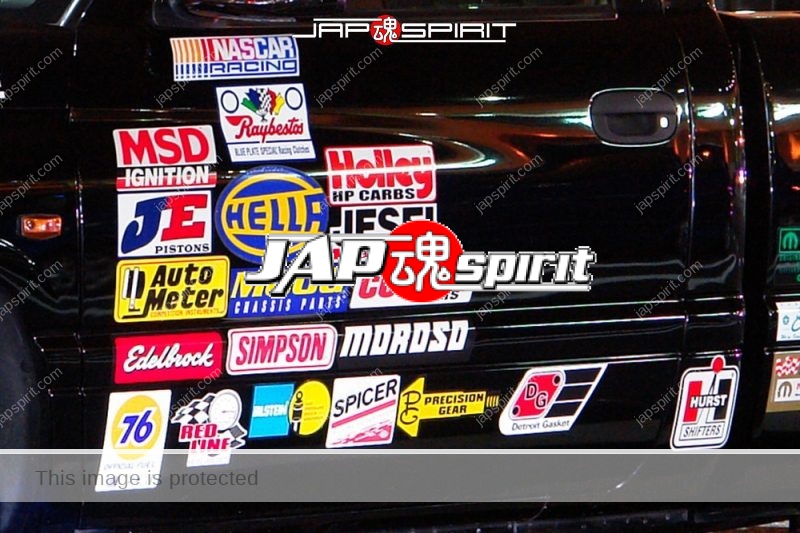 CHRYSLER Dodge Ram Black color and led line with many sticker on door (1)