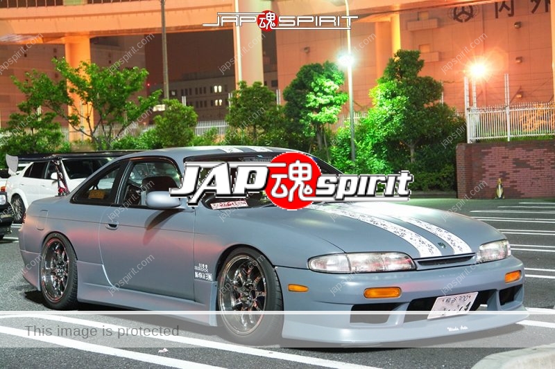 NISSAN Silvia S14 Street drift style matte gray color with big GT wing and large cutting seal (2)