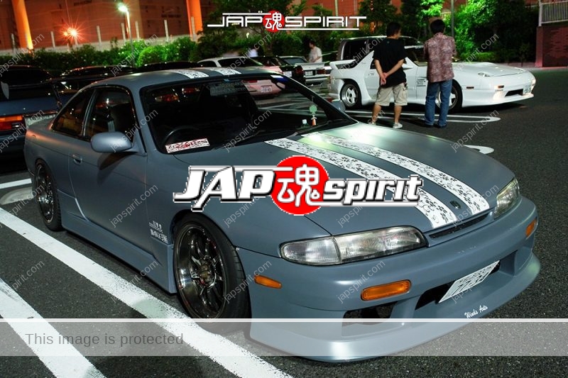 NISSAN Silvia S14 Street drift style matte gray color with big GT wing and large cutting seal (3)