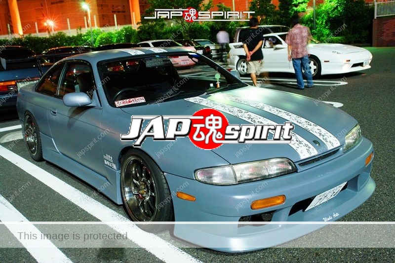 NISSAN Silvia S14 Street drift style matte gray color with big GT wing and large cutting seal (1)