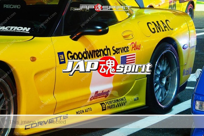 Chevrolet Corvette 5th C5 Super car Yellow with many sticker at Daikoku PA (1)