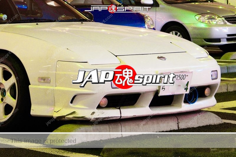 NISSAN 180 typical street drift style white color at Daikoku PA (1)