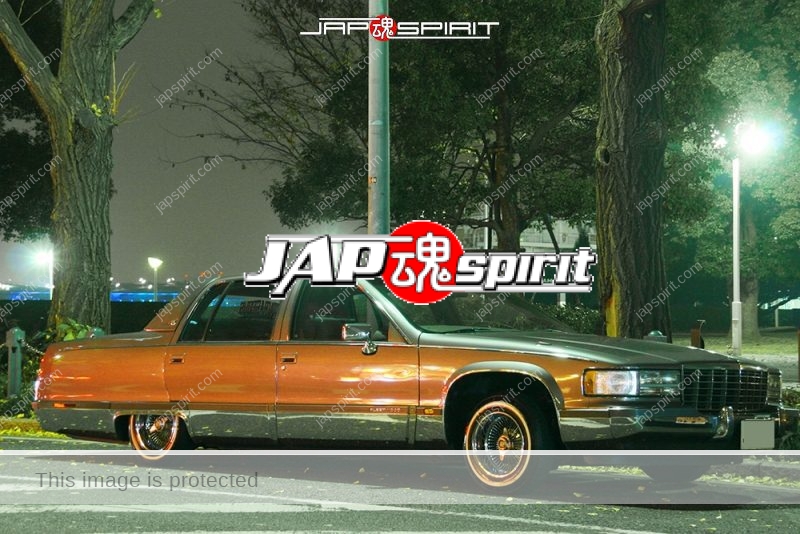 Cadillac-Fleetwood-2nd-lowrider-Orange-color-at-Minatomirai-01