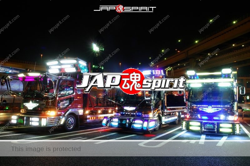 Dekotora art trucks light up at Daikoku Parking 3