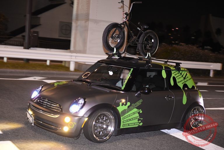 Stancenation 2016 BMW Mini grey color R50 with bicycle on the top at ...
