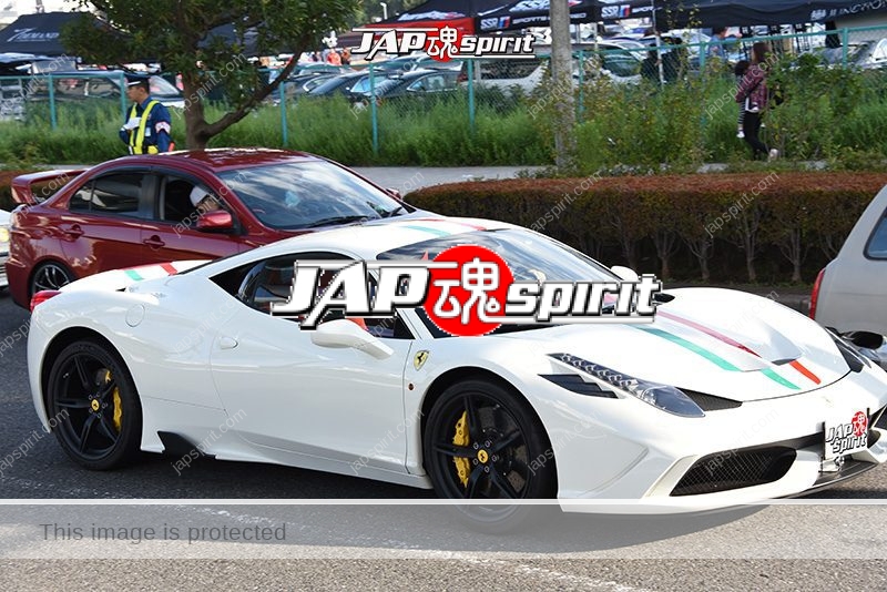 Stancenation 2016 Ferrari 458 white body super car at odaiba