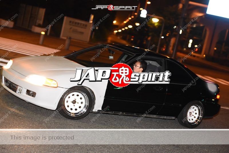 Stancenation 2016 Honda Civic EK coupe black & white color at Odaiba 1