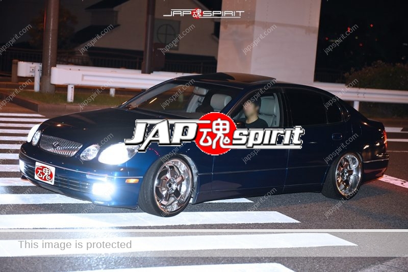 Stancenation 2016 Lexus GS S16 VIP style deep blue color at odaiba
