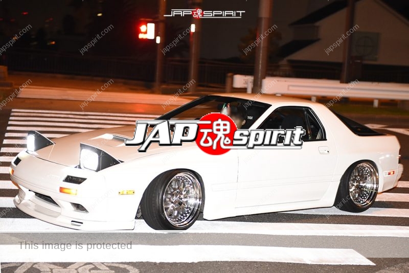Stancenation 2016 Mazda RX7 FC hellaflush white body silver wheel at odaiba