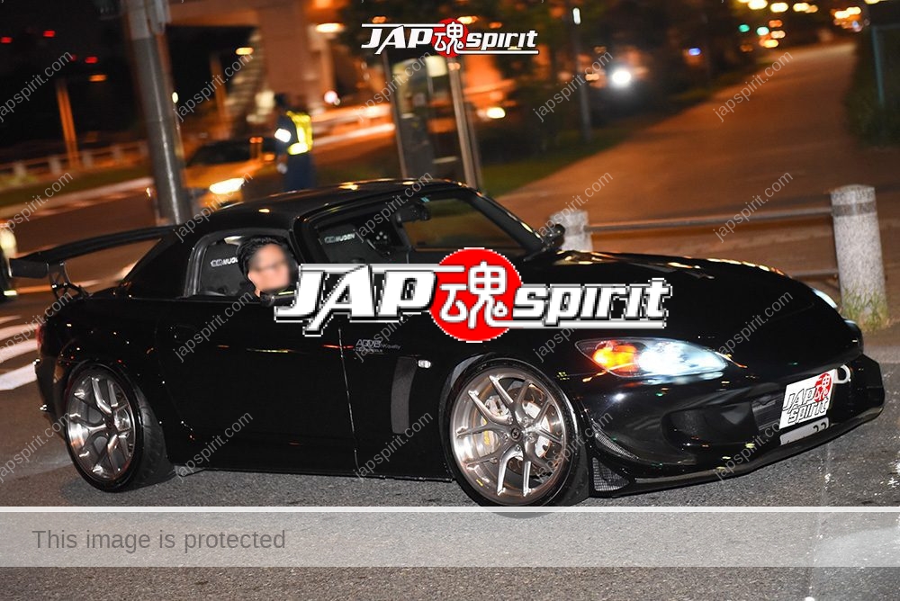 Stancenation 2016 Mazda Roadster Black body GT wing at odaiba