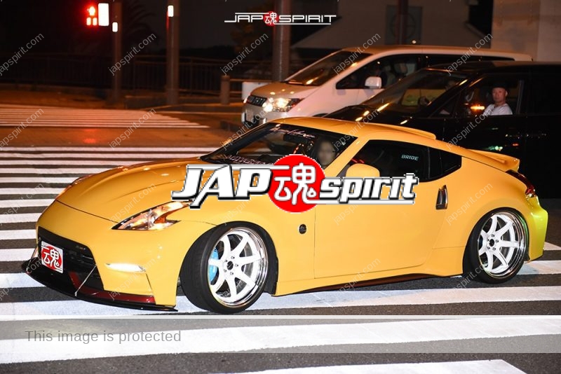 Stancenation 2016 Nissan Fairlady Z34 spocom style yellow body white wheel 1