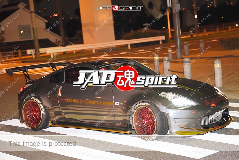 Stancenation 2016 Nissan Fiarlady Z33 Special fender spocom style silver body at Odaiba 2