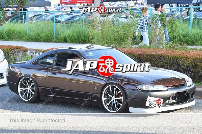 Stancenation 2016 Nissan Silvia S15 hellaflush very low Tsuraichi brown body at odaiba