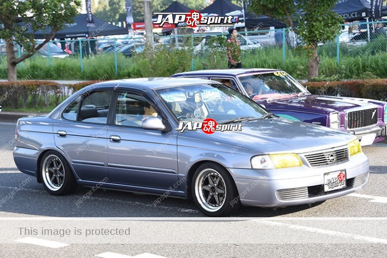 Stancenation 2016 Nissan Sunny B14 hellaflush blue grey body at odaiba ...