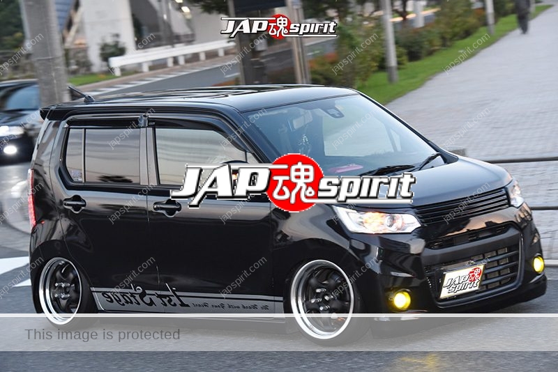 Stancenation 2016 Suzuki Wagon R stingray hellaflush black body at odaiba