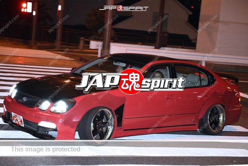 Stancenation-2016-TOYOTA-Aristo-JZS16-VIP-stance-red-with-wide-fender-at-Odaiba-01
