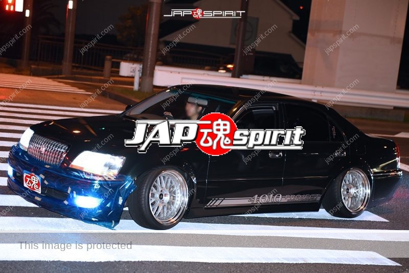 Stancenation 2016 TOYOTA Crown Majesta s17 VIP hellaflush Honda toso style black body at Odaiba