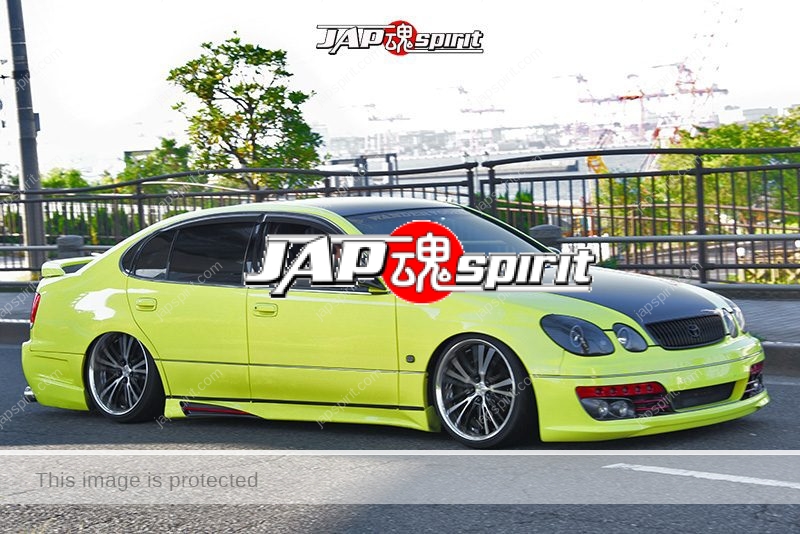 Stancenation 2016 Toyota Aristo JZS16 VIP hellaflush tsurauchi yellow body at odaiba