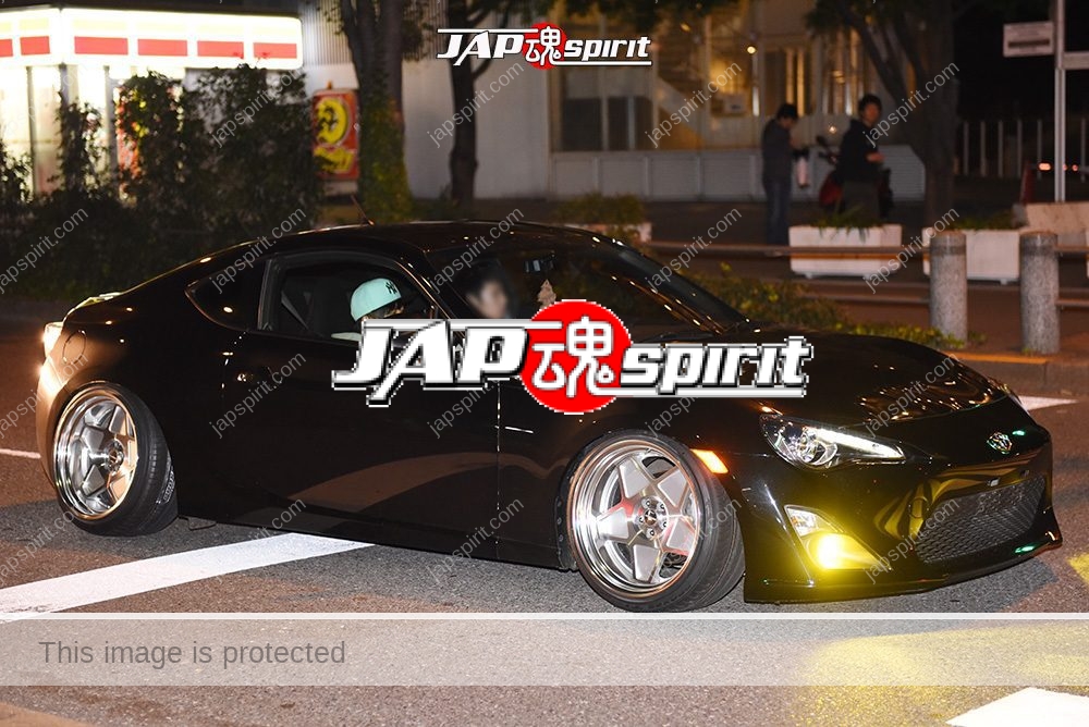 Stancenation 2016 Toyota GT86 hellaflush black body at odaiba 2