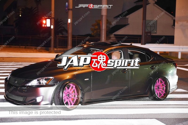 Stancenation 2016 Toyota Lexus IS Hellaflush style pink wheel at Odaiba 1