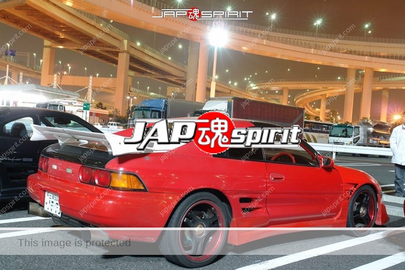 TOYOTA MR2 SW20 Hashiriya style red color white GT wing at Daikoku PA 2