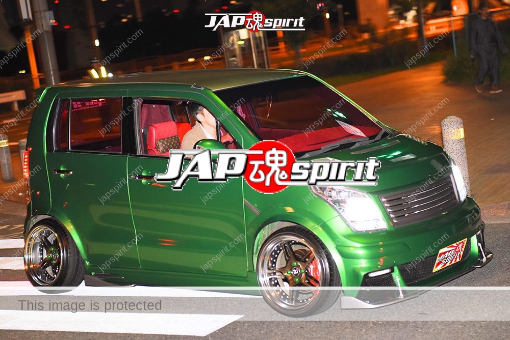 Stancenation 2016 Suzuki Wagon R 4th dress up metalｌic green body at odaiba 1