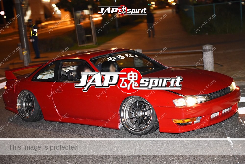 Stancenation 2016 Nissan Silvia S14 hellaflush tsuraichi red body やるな at odaiba 1