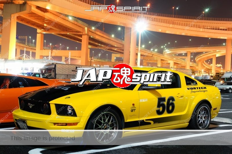 FORD Mustang 7th Super car Yellow body and black line bonnet