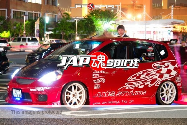 HONDA FIT 1st, Dress up style, sotomuki sound car, red color, vinylgraphic