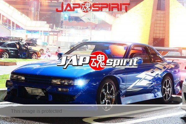 NISSAN Silvia S13, Spokon style, Blue color with GT wing, vinylgraphic (3)